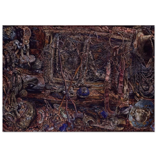 THE RUSTLERS 1962 - Ivan Albright Brushed Aluminum Print - 70x100 cm / 28x40 inches | Ivan Albright Aluminum Print | Ivan Albright Prints