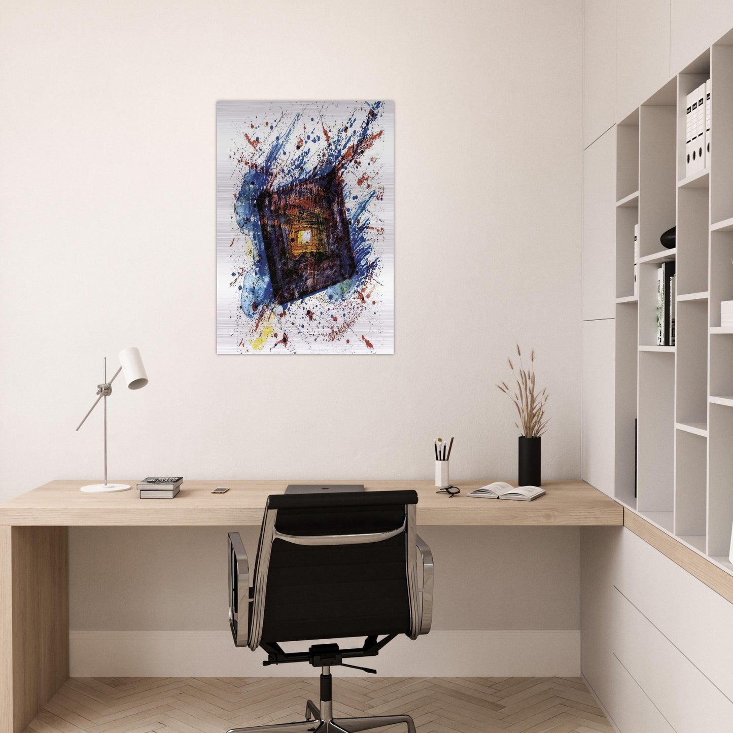 Falling Star  L. L249  - Sam Francis Brushed Aluminum Print - 70x100 cm / 28x40 inches | Sam Francis Aluminum Print | Sam Francis Prints