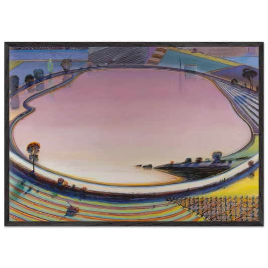 Reservoir - 1999 - Wayne Thiebaud 70x100 cm / 28x40 inches Framed Art Print – Black Wooden Frame