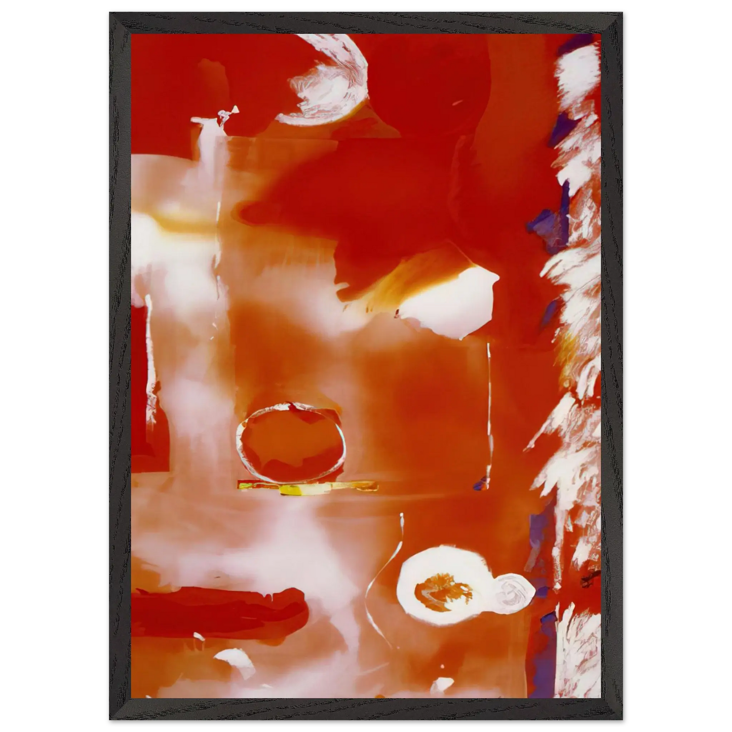Helen Frankenthaler - Seeing the Moon on a Hot Summer Day - 1987 Wall art - A1 (59.4 x 84.1  cm) - Premium Wooden Framed Poster With Fine Art Paper - Black frame