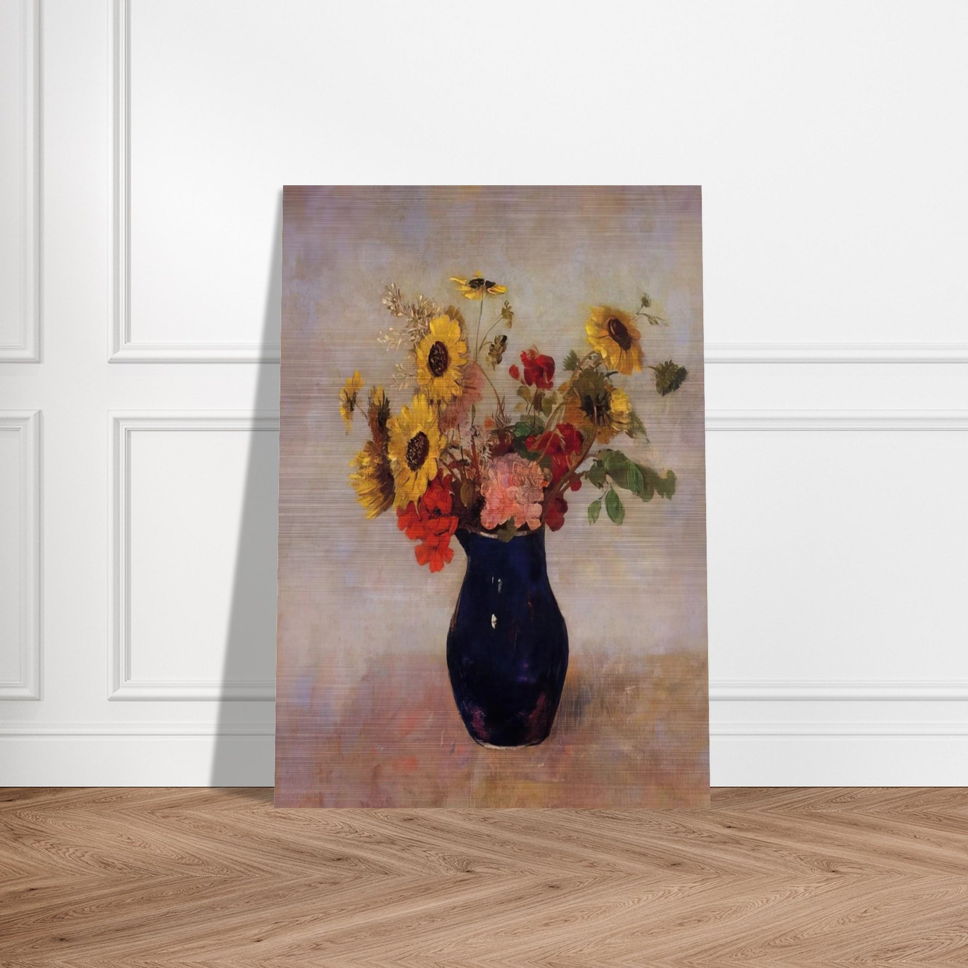 VASE OF FLOWERS - Odilon Redon Brushed Aluminum Print - 70x100 cm / 28x40 inches | Odilon Redon Aluminum Print | Odilon Redon Prints