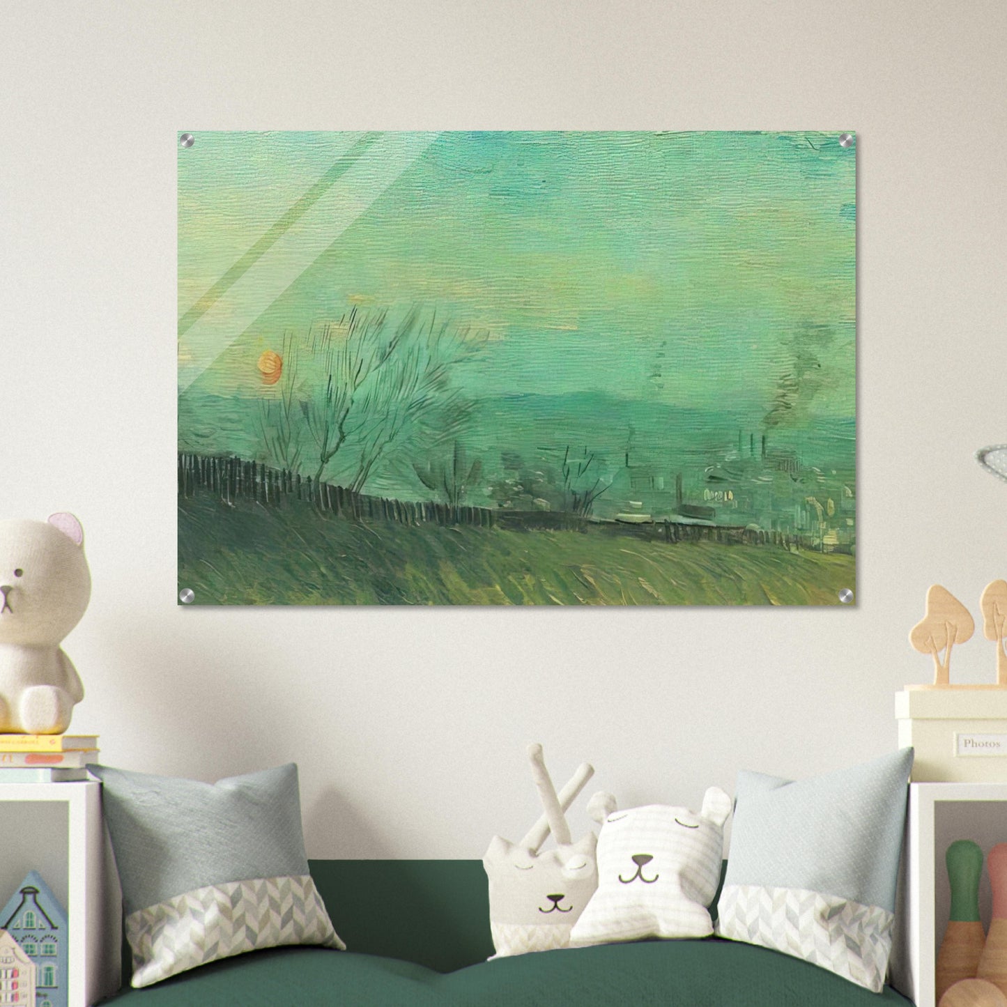 Factories Seen from a Hillside in Moonlight - Vincent van Gogh Acrylic Print - 70x100 cm / 28x40″ inches