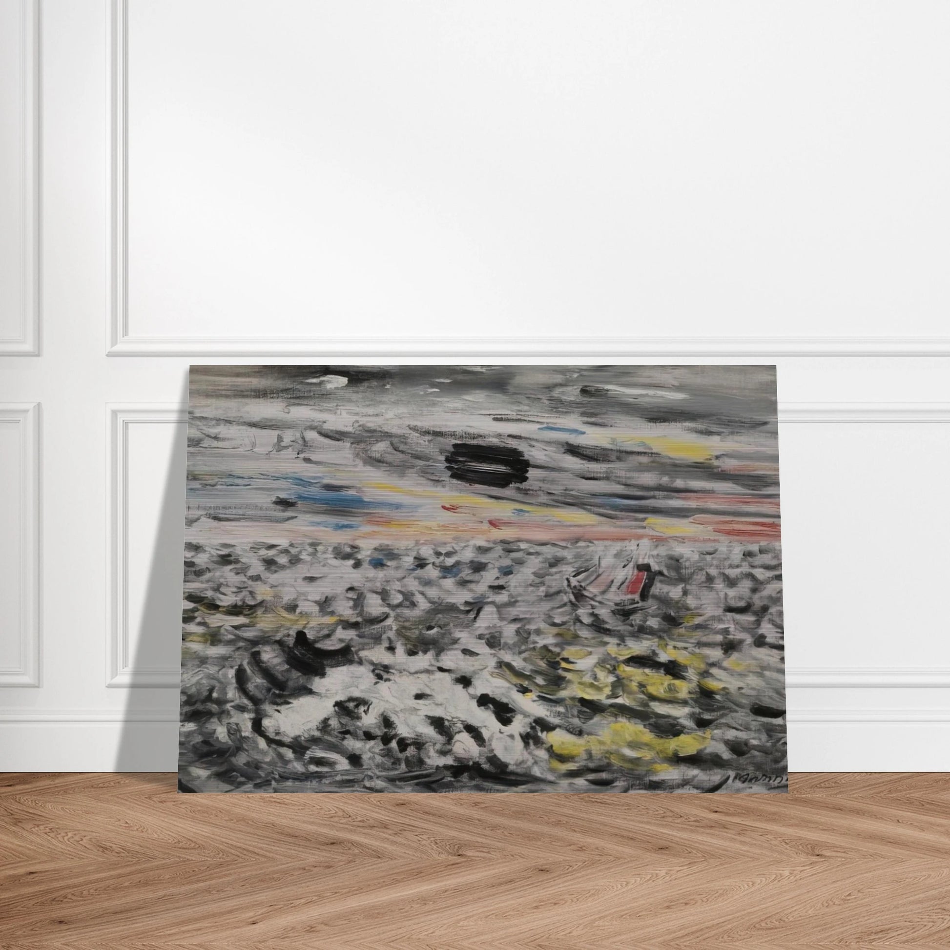 Movement in Greys and Yellows - 1946 - John Marin Brushed Aluminum Print - 70x100 cm / 28x40 inches | John Marin Aluminum Print | John Marin Prints