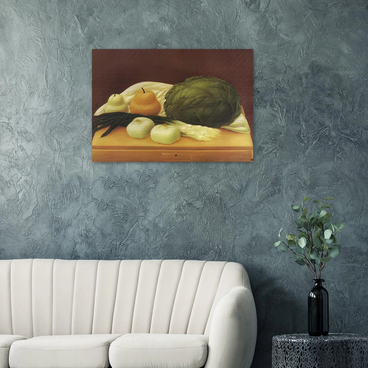 KITCHEN TABLE - Fernando Botero Brushed Aluminum Print - 70x100 cm / 28x40 inches | Fernando Botero Aluminum Print | Fernando Botero Prints