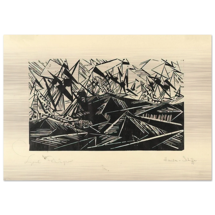 HANSEATIC SHIPS HANSASCHIFFE 1919 - Lyonel Feininger Brushed Aluminum Print - 70x100 cm / 28x40 inches | Lyonel Feininger Aluminum Print | Lyonel Feininger Prints