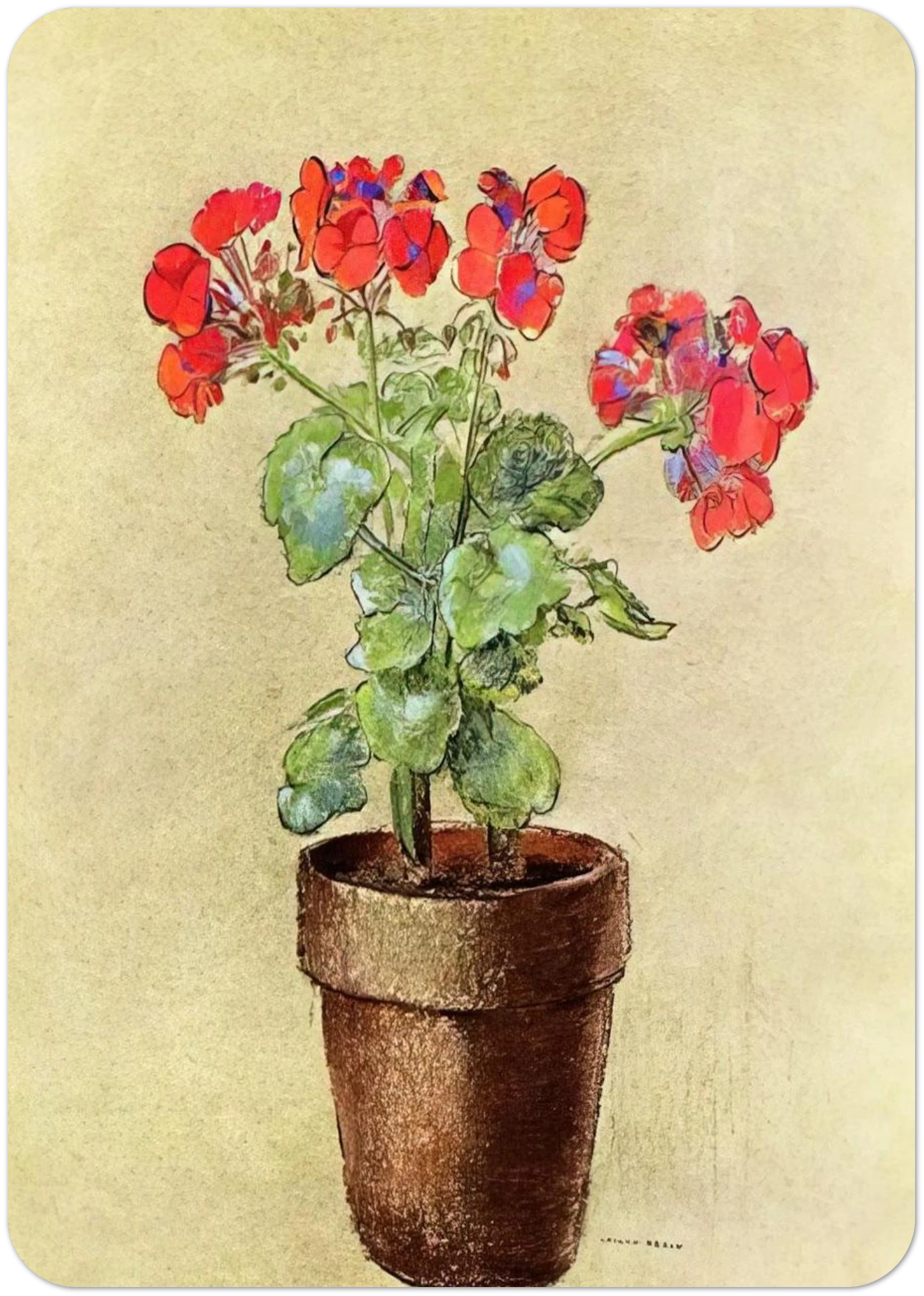 GERANIUMS 1902 By Odilon Redon Pack of 10 Post Cards | Odilon Redon Post Cards | A6 (10.5 x 14.8 cm) - 4.1 x 5.8 inches