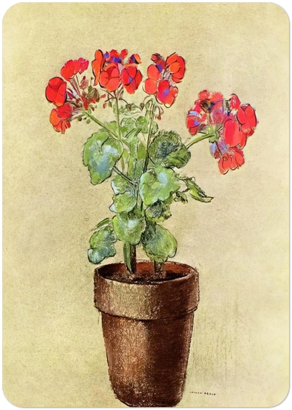 GERANIUMS 1902 By Odilon Redon Pack of 10 Post Cards | Odilon Redon Post Cards | A6 (10.5 x 14.8 cm) - 4.1 x 5.8 inches