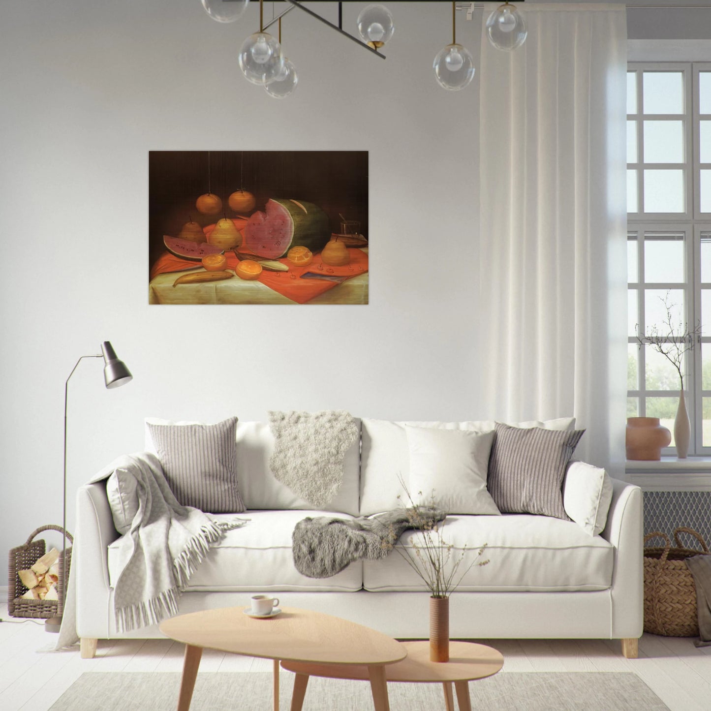 STILL LIFE WITH WATERMELON - Fernando Botero Brushed Aluminum Print - 70x100 cm / 28x40 inches | Fernando Botero Aluminum Print | Fernando Botero Prints