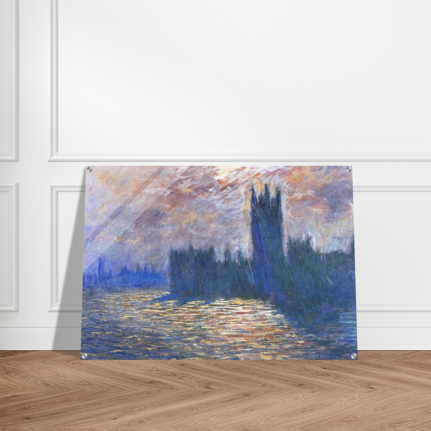 Parliament, Reflections on the Thames - claude monet Acrylic Print - 70x100 cm / 28x40″ inches