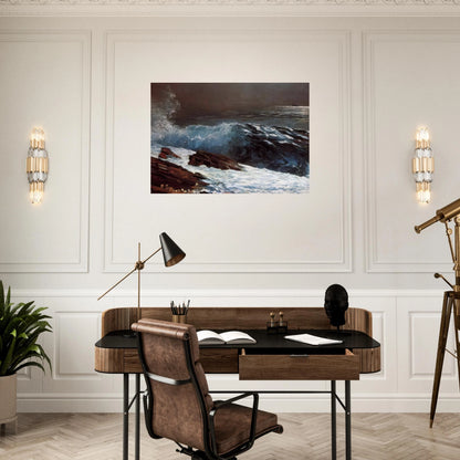 SUNLIGHT ON THE COAST - Winslow Homer Brushed Aluminum Print - 70x100 cm / 28x40 inches | Winslow Homer Aluminum Print | Winslow Homer Prints