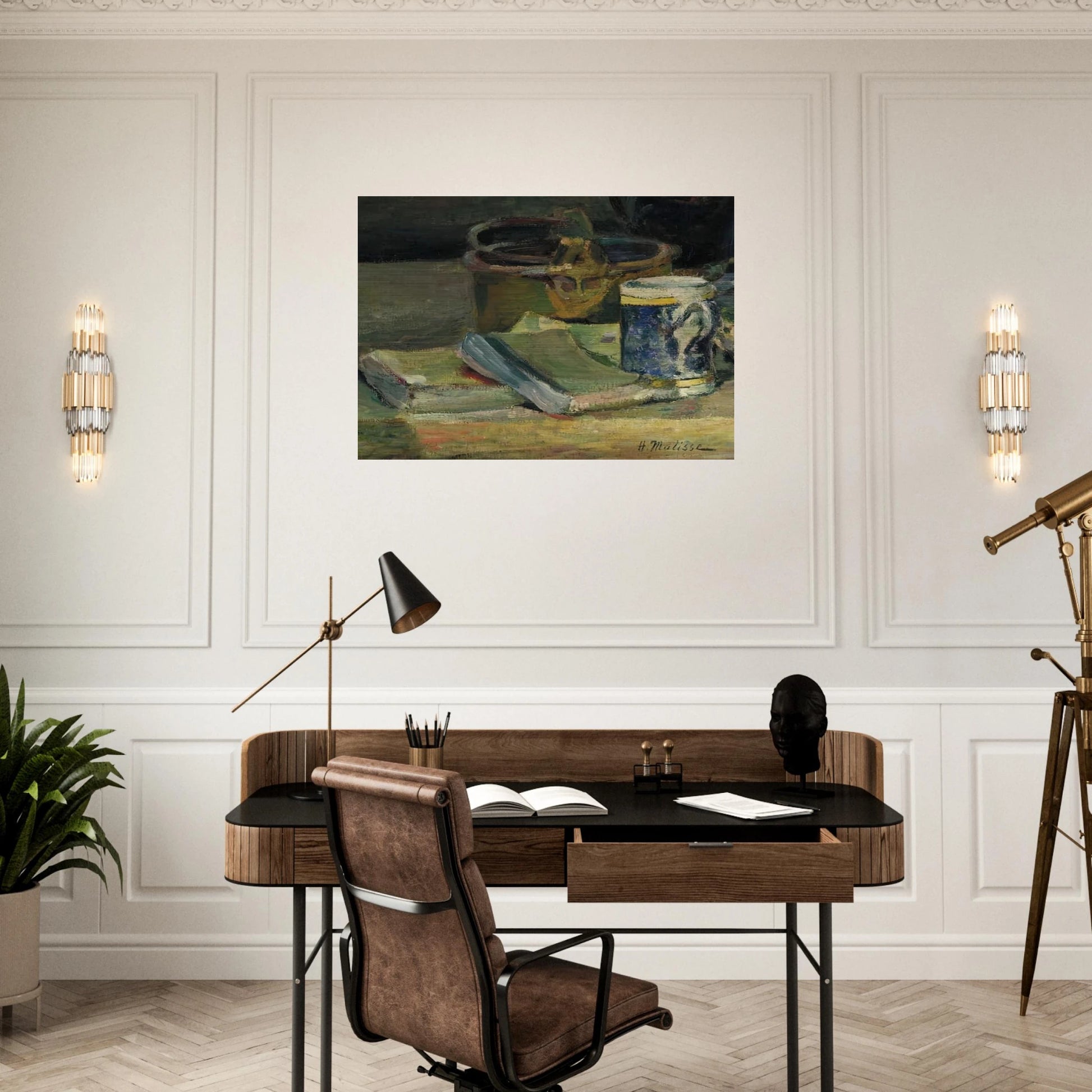 STILL LIFE WITH BOOKS 1895 - Henri Matisse Brushed Aluminum Print - 70x100 cm / 28x40 inches | Henri Matisse Aluminum Print | Henri Matisse Prints