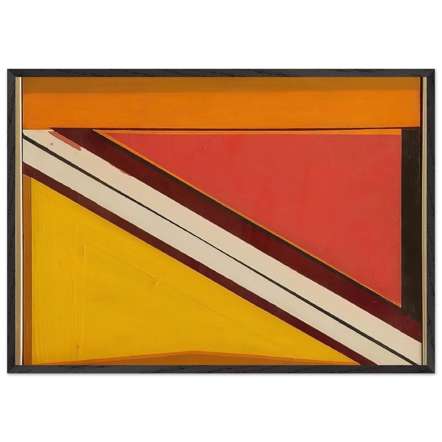 Diagonal 4 - 1963 - Larry Zox 70x100 cm / 28x40 inches Framed Art Print – Black Wooden Frame