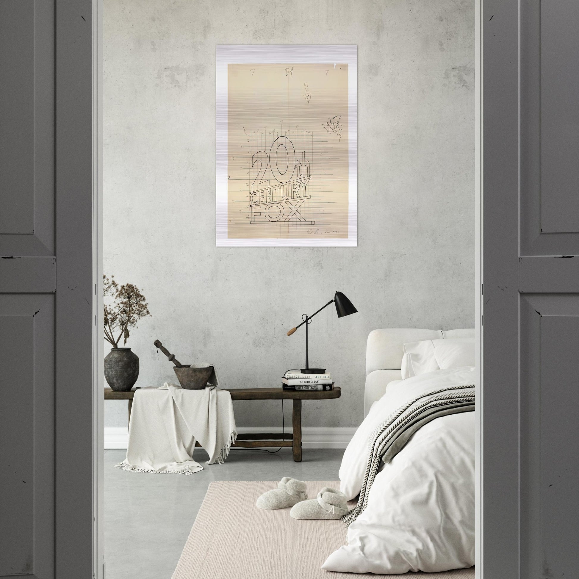 TRADEMARK GRID 1962 - Edward Ruscha Brushed Aluminum Print - 70x100 cm / 28x40 inches | Edward Ruscha Aluminum Print | Edward Ruscha Prints