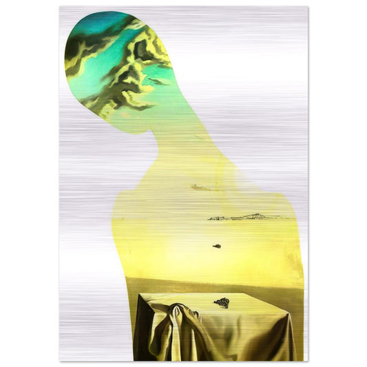 COUPLE WITH CLOUDS IN THEIR HEADS WOMAN - Salvador Dali Brushed Aluminum Print - 70x100 cm / 28x40 inches | Salvador Dali Aluminum Print | Salvador Dali Prints