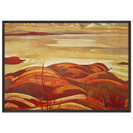 North Shore Lake Superior - 1926 N2 - AY Jackson 70x100 cm / 28x40 inches Framed Art Print – Black Wooden Frame
