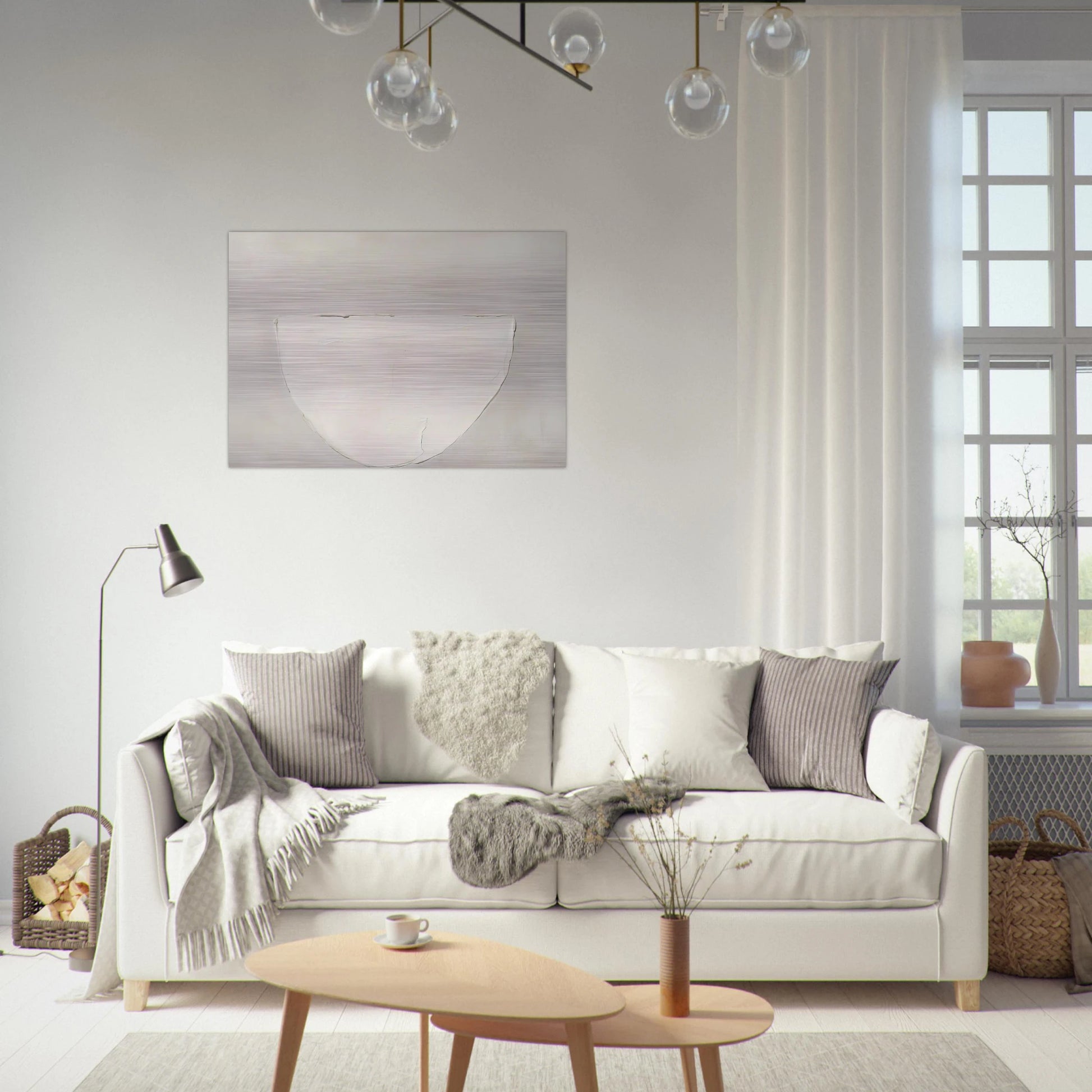Bowl White on Grey - 1962 - William Scott Brushed Aluminum Print - 70x100 cm / 28x40 inches | William Scott Aluminum Print | William Scott Prints