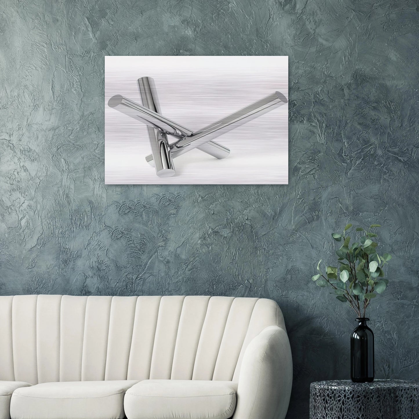 Einheit aus drei gleichen zylindern - 1966 - Max Bill Brushed Aluminum Print - 70x100 cm / 28x40 inches | Max Bill Aluminum Print | Max Bill Prints