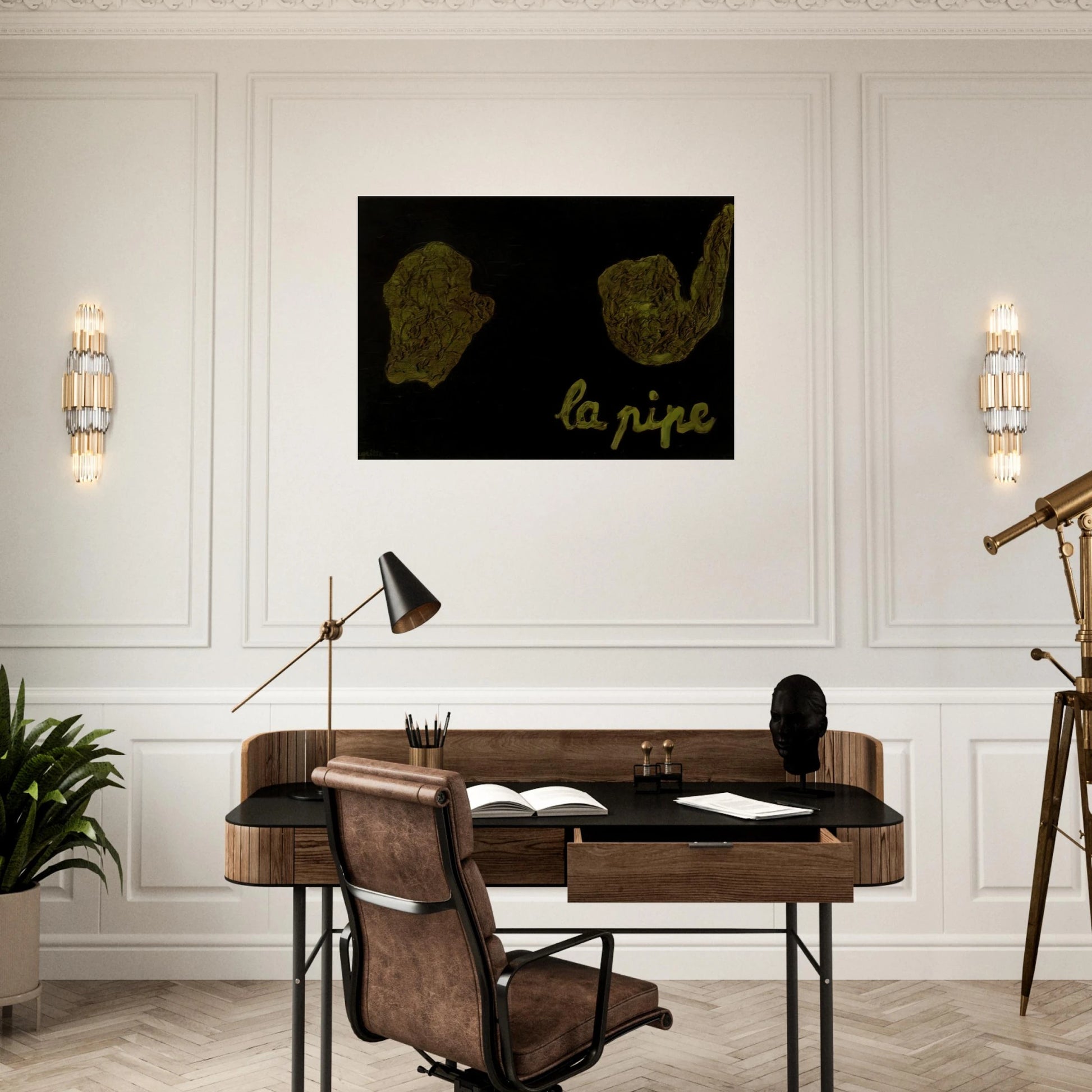 THE PIPE 1927 - Rene Magritte Brushed Aluminum Print - 70x100 cm / 28x40 inches | Rene Magritte Aluminum Print | Rene Magritte Prints