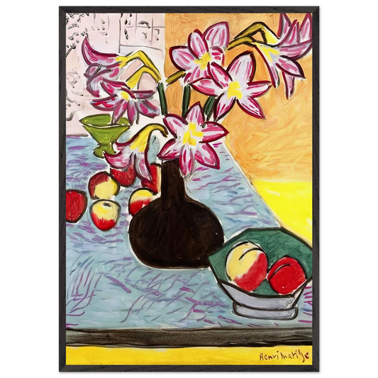 VASE OF AMARYLLIS 1941 - Henri Matisse 70x100 cm / 28x40 inches Framed Art Print – Black Wooden Frame