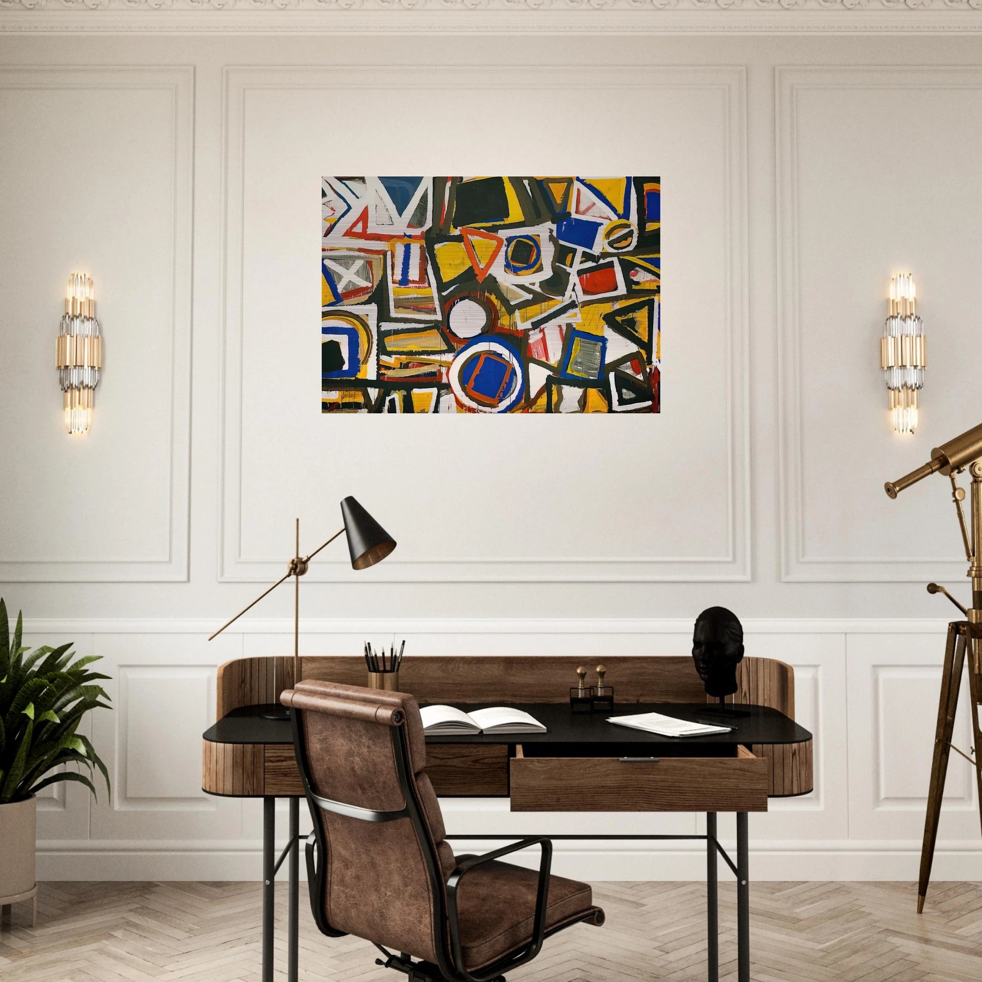 Taxi Cab II - Al Held Brushed Aluminum Print - 70x100 cm / 28x40 inches | Al Held Aluminum Print | Al Held Prints