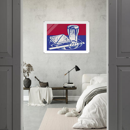 SANDWICH AND SODA 1964 - Roy Lichtenstein Acrylic Print - 70x100 cm / 28x40″ inches