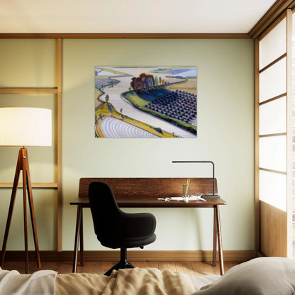 Flatland River - 1997 - Wayne Thiebaud Brushed Aluminum Print - 70x100 cm / 28x40 inches | Wayne Thiebaud Aluminum Print | Wayne Thiebaud Prints