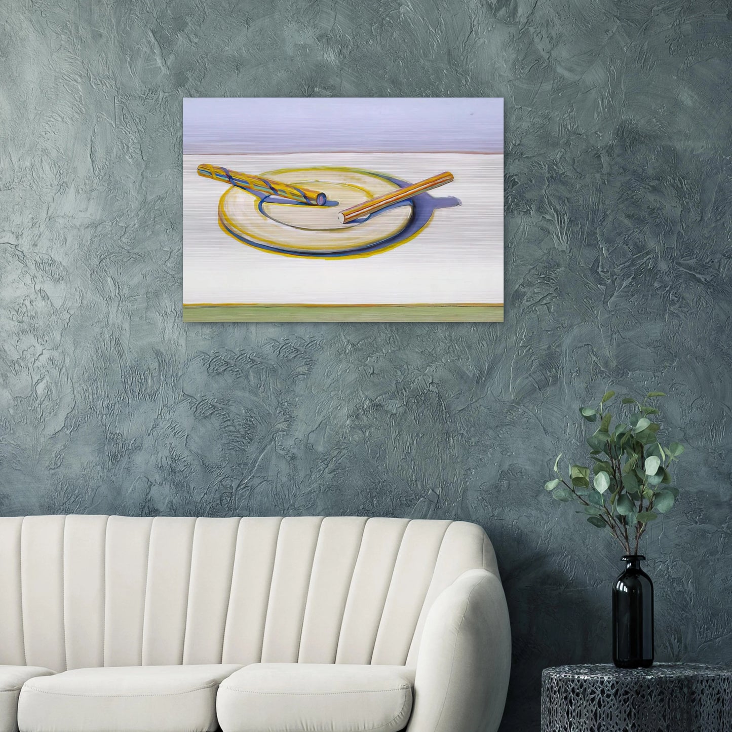 Two Candy Sticks - 2004 - Wayne Thiebaud Brushed Aluminum Print - 70x100 cm / 28x40 inches | Wayne Thiebaud Aluminum Print | Wayne Thiebaud Prints