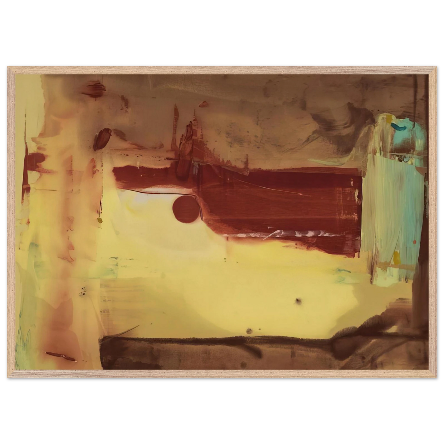 Helen Frankenthaler - Desert Pass - 1976 Wall art - A2 (42 x 59.4  cm) - Premium Wooden Framed Poster With Fine Art Paper-canvas - Wood frame