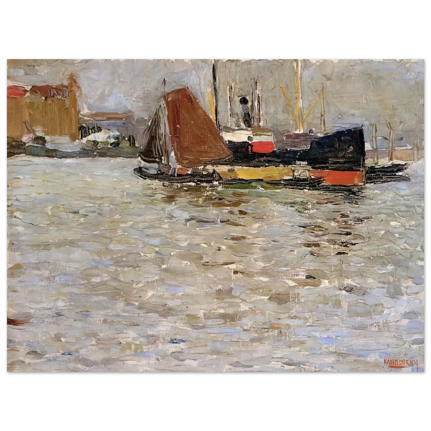 Wassily Kandinsky - ROTTERDAM SUN 1906  75x100 cm / 30x40inches Fine Art Poster