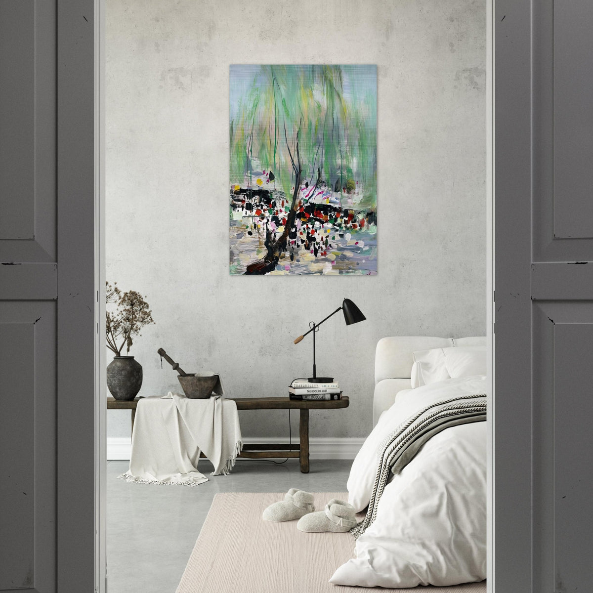 Love in Fangzhuang - 2002 - Wu Guanzhong Brushed Aluminum Print - 70x100 cm / 28x40 inches | Wu Guanzhong Aluminum Print | Wu Guanzhong Prints
