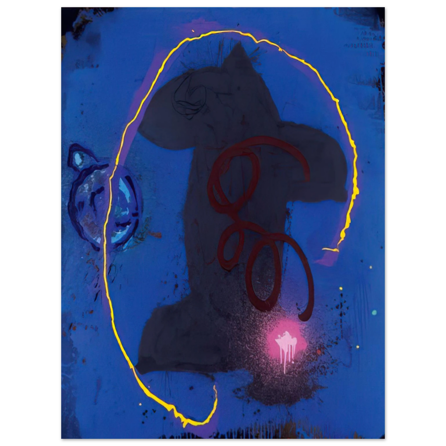 John Hoyland - Black Something 8.2.90 - 1990  75x100 cm / 30x40inches Fine Art Poster