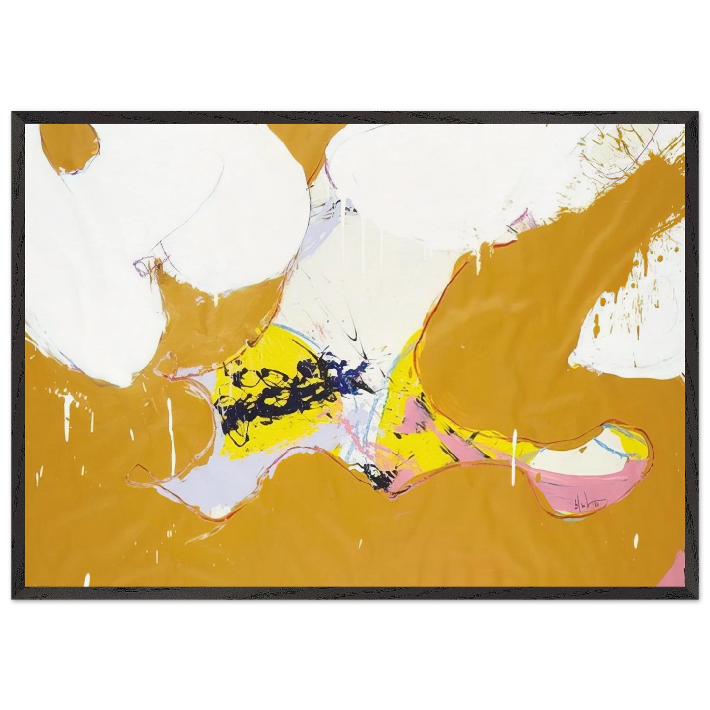 Round About - 1973 - Norman Bluhm 70x100 cm / 28x40 inches Framed Art Print – Black Wooden Frame