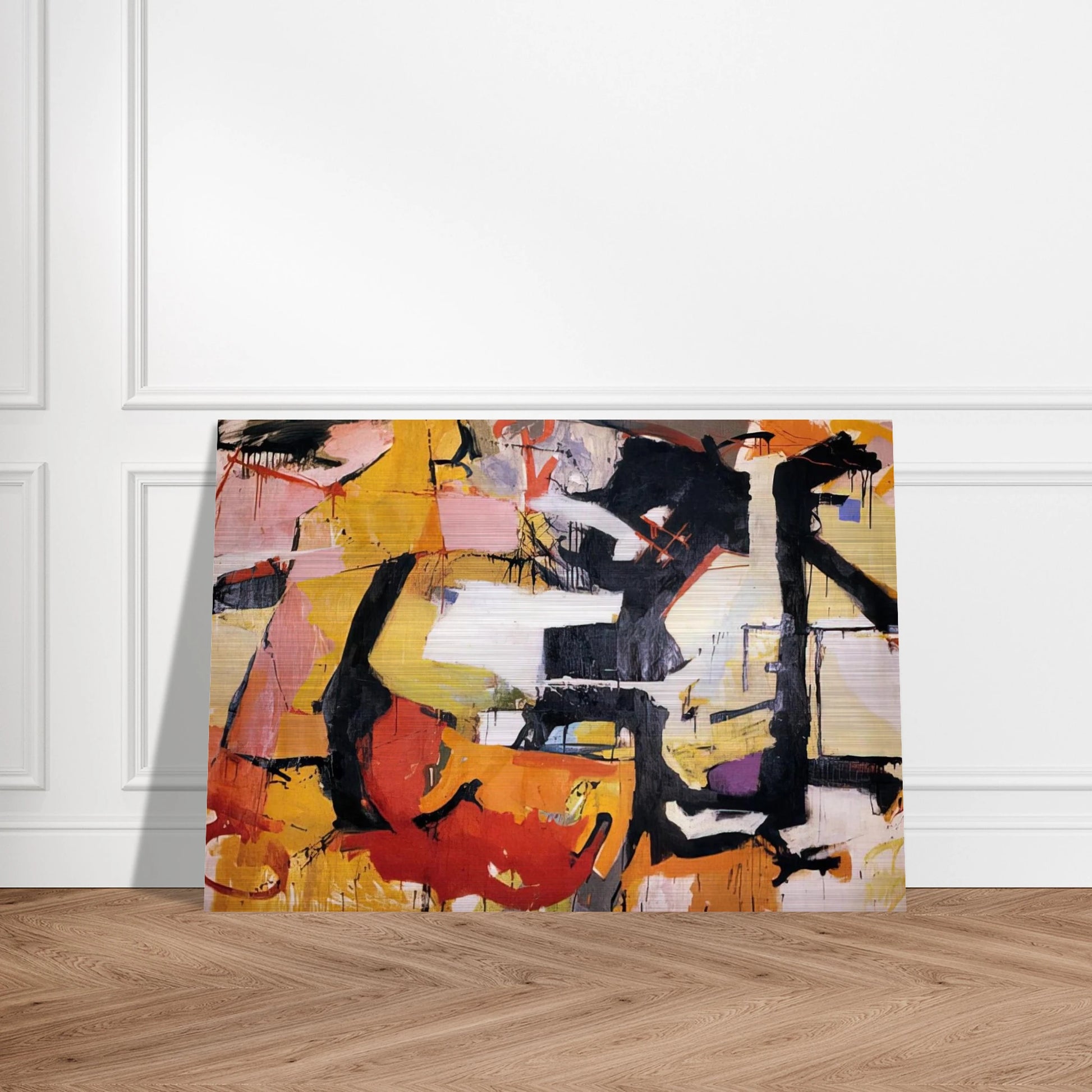 ABSTRACT FORCE HOMAGE TO FRANZ KLINE 1952 - Audrey Flack Brushed Aluminum Print - 70x100 cm / 28x40 inches | Audrey Flack Aluminum Print | Audrey Flack Prints
