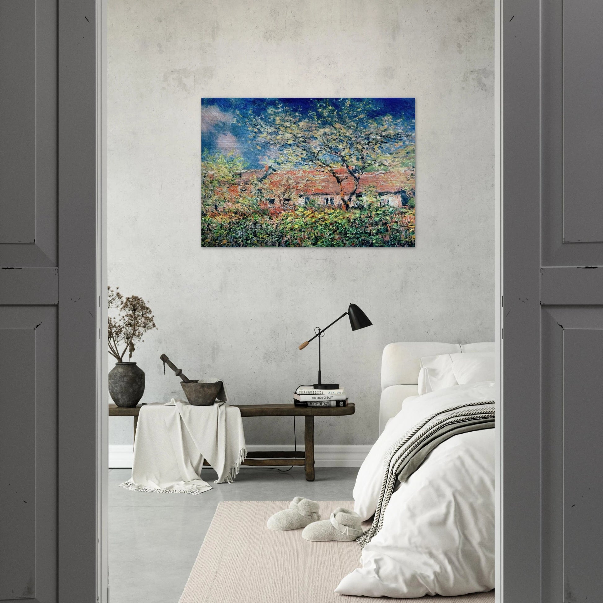 Springtime at Giverny - claude monet Brushed Aluminum Print - 70x100 cm / 28x40 inches | claude monet Aluminum Print | claude monet Prints