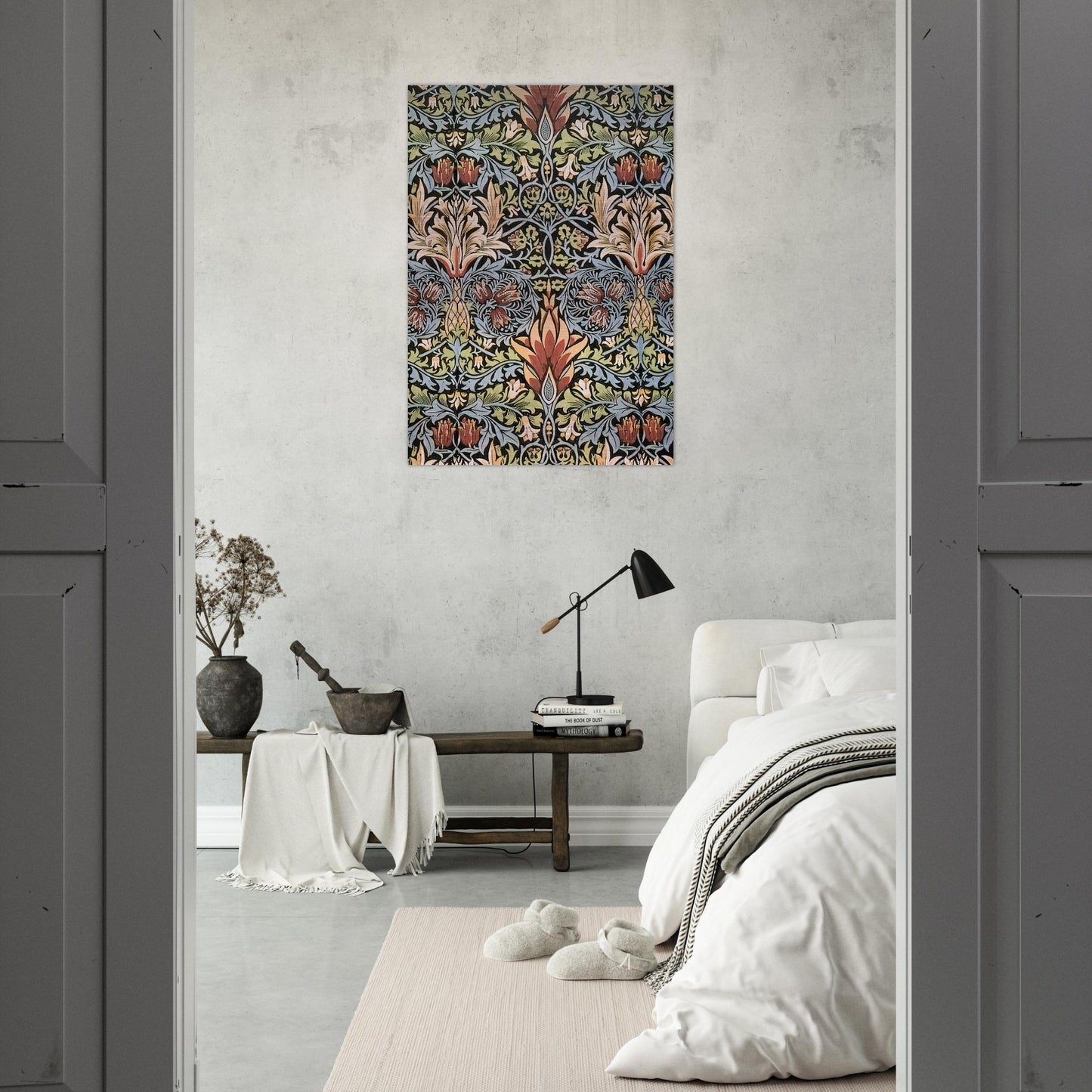 SNAKESHEAD PRINTED TEXTILE 1876 - William Morris Brushed Aluminum Print - 70x100 cm / 28x40 inches | William Morris Aluminum Print | William Morris Prints