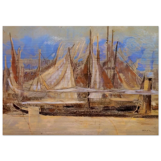 YACHTS AT ROYAN 1902 - Odilon Redon Brushed Aluminum Print - 70x100 cm / 28x40 inches | Odilon Redon Aluminum Print | Odilon Redon Prints