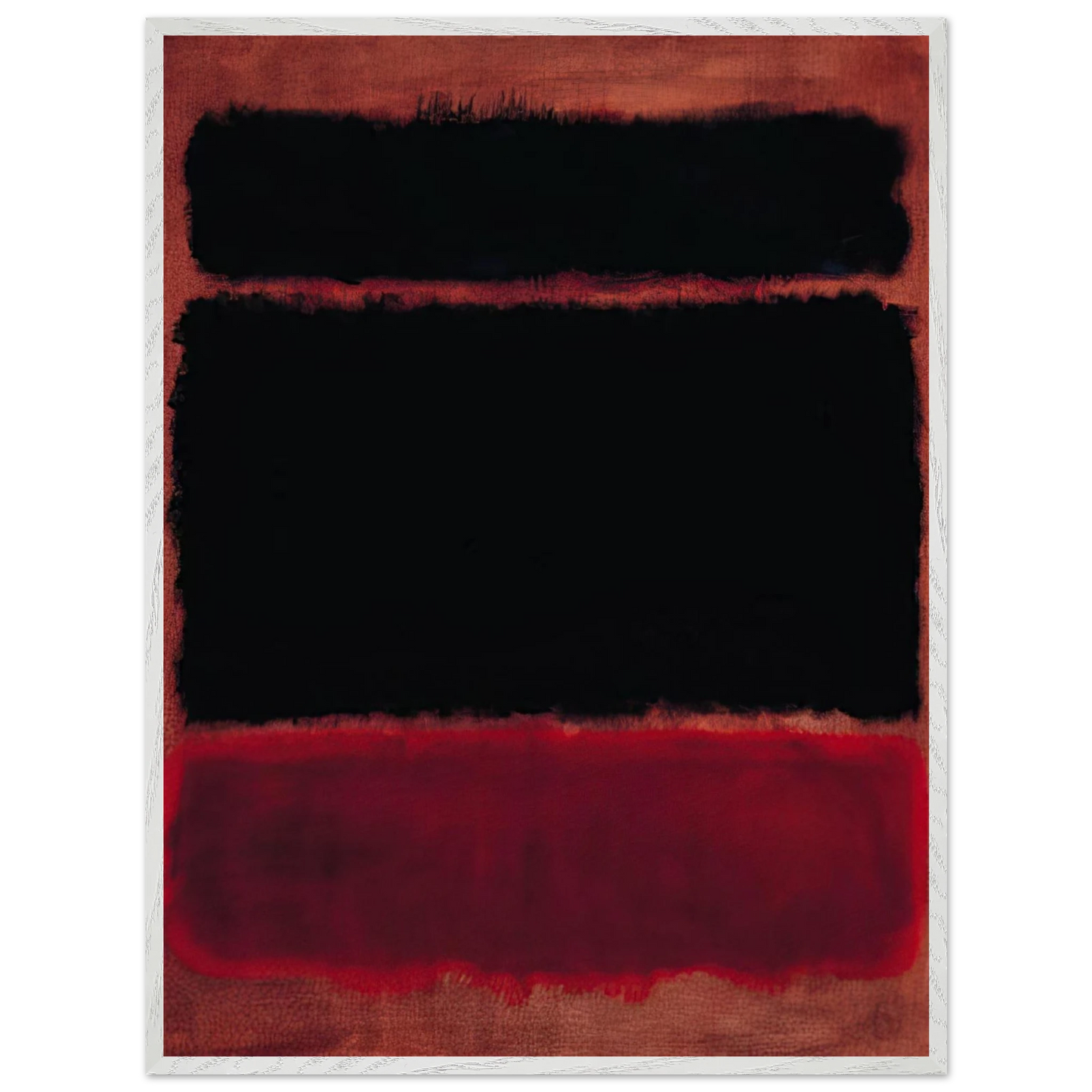 Mark Rothko - Black in Deep Red - 1957 Wall Art - 60x80 cm / 24x32 inches - Premium Wooden Framed Poster With Fine Art Paper-canvas - White frame