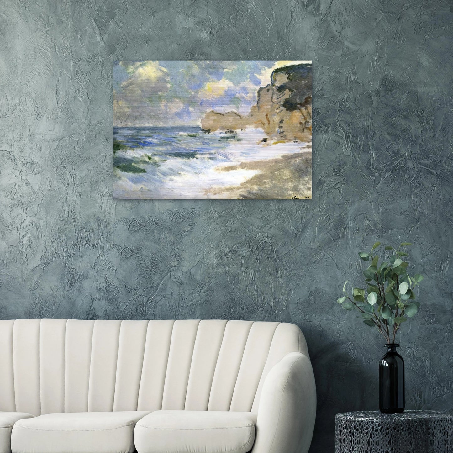 Receding Waves - claude monet Brushed Aluminum Print - 70x100 cm / 28x40 inches | claude monet Aluminum Print | claude monet Prints
