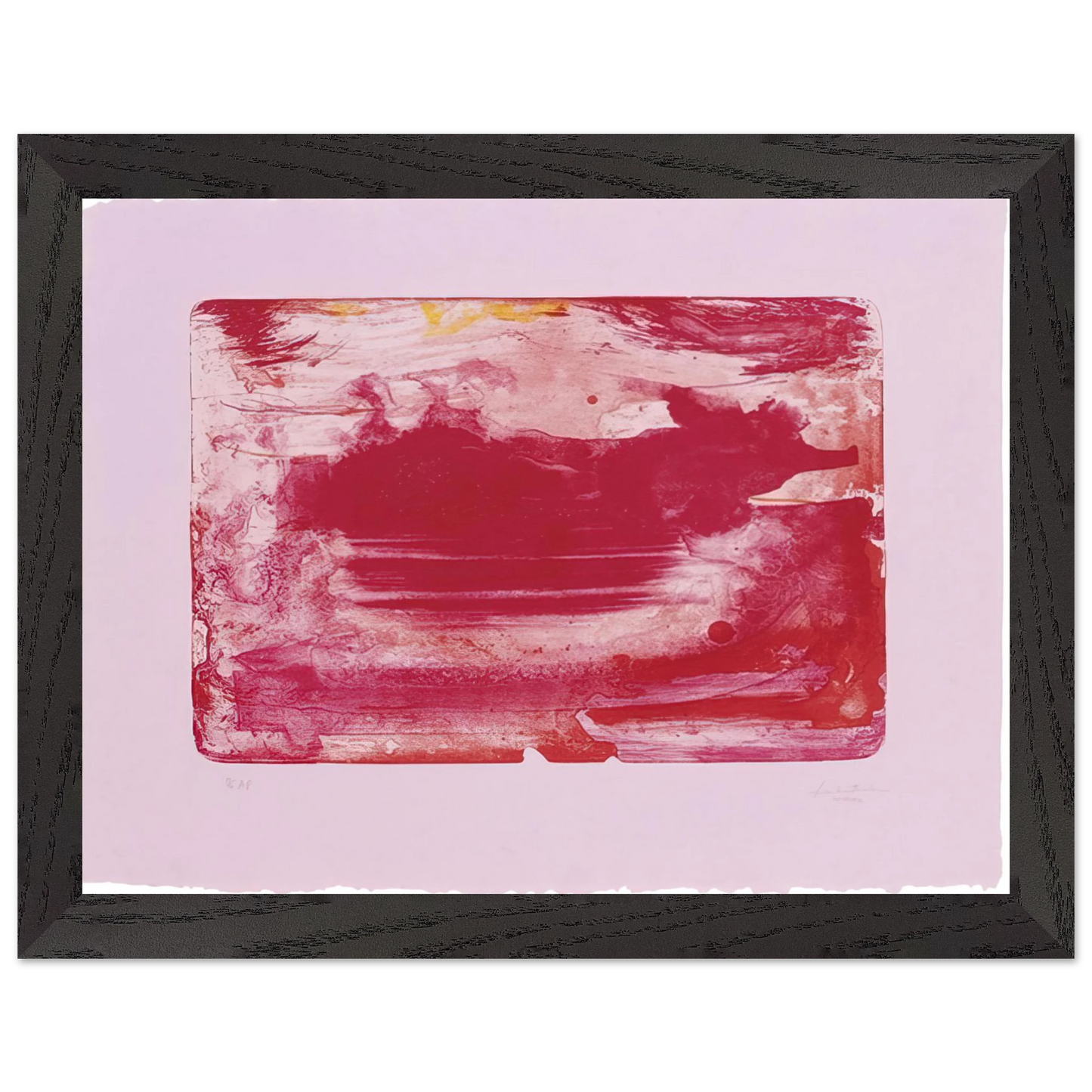 Helen Frankenthaler - The Red Sea - 1982 Wall art - 27x35 cm / 11x14 inches - Premium Wooden Framed Poster With Fine Art Paper-canvas - Wood frame