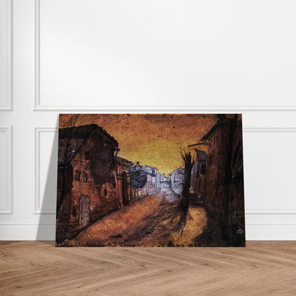 LA STRADA DI CASA 1900 - Carlo Carra Brushed Aluminum Print - 70x100 cm / 28x40 inches | Carlo Carra Aluminum Print | Carlo Carra Prints