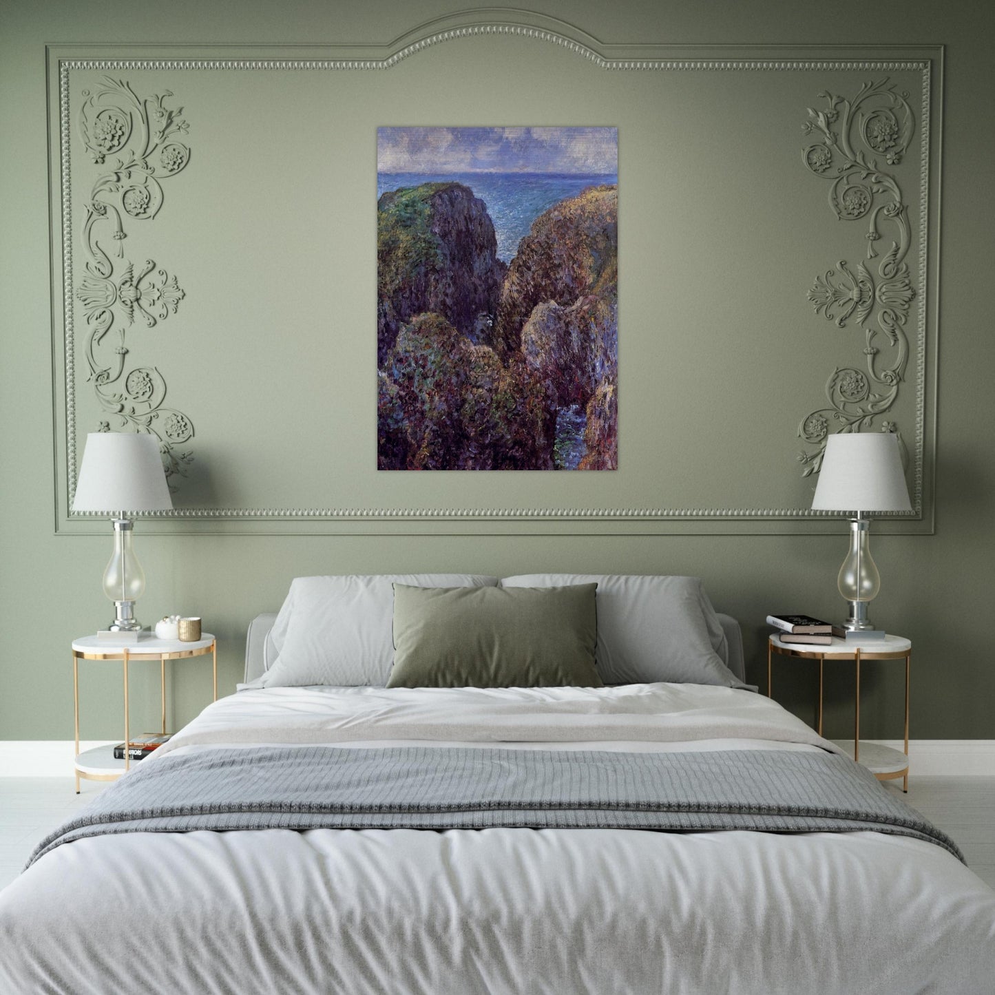 Group of Rocks at Port-Goulphar - claude monet Brushed Aluminum Print - 70x100 cm / 28x40 inches | claude monet Aluminum Print | claude monet Prints