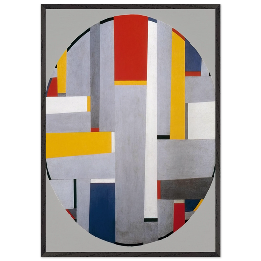 Relational Painting Tondo 36 - 1955 - Fritz Glarner 70x100 cm / 28x40 inches Framed Art Print – Black Wooden Frame