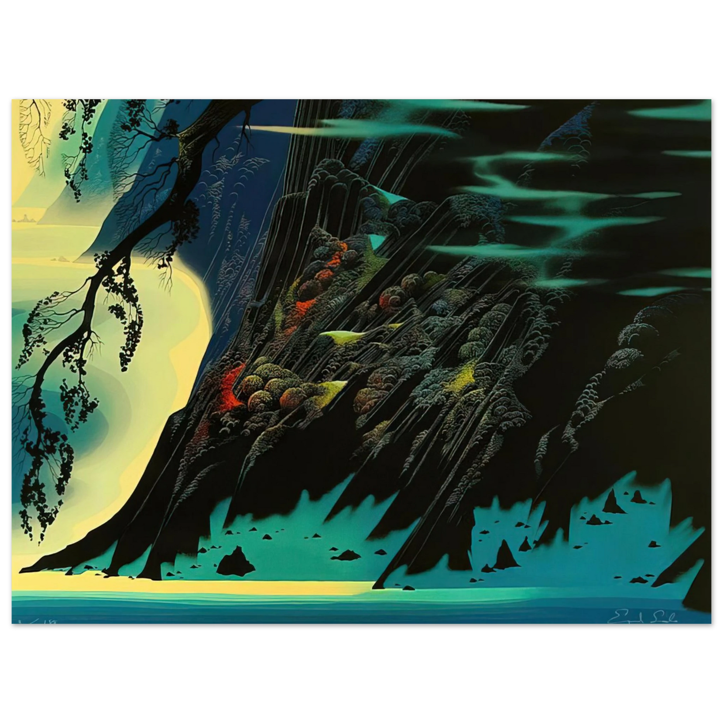 Eyvind Earle - Coastal Magic  75x100 cm / 30x40inches Fine Art Poster
