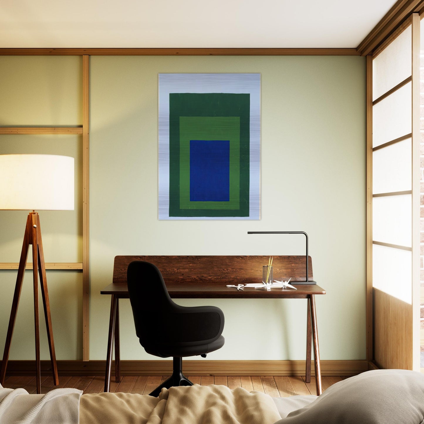 HOMAGE TO THE SQUARE BLUE GREEN 1950 - Josef Albers Brushed Aluminum Print - 70x100 cm / 28x40 inches | Josef Albers Aluminum Print | Josef Albers Prints