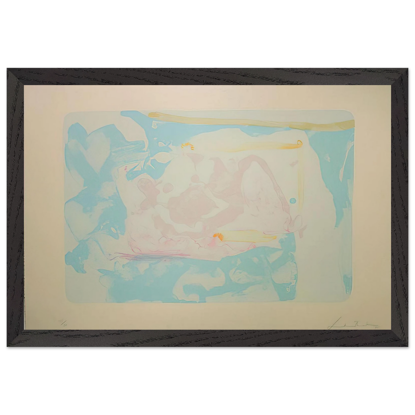 Helen Frankenthaler - Reflections III - 1995 Wall art - A3 (29.7 x 42  cm) - Premium Wooden Framed Poster With Fine Art Paper-canvas - Black frame