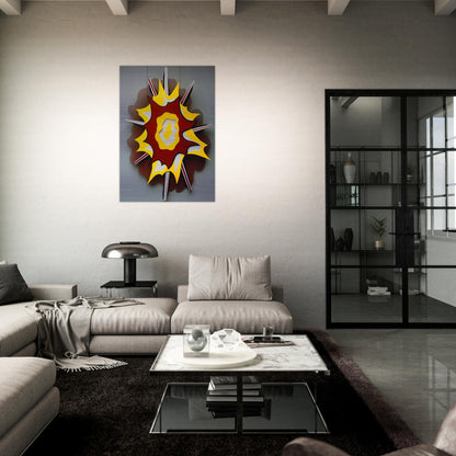EXPLOSION I 1965 - Roy Lichtenstein Brushed Aluminum Print - 70x100 cm / 28x40 inches | Roy Lichtenstein Aluminum Print | Roy Lichtenstein Prints