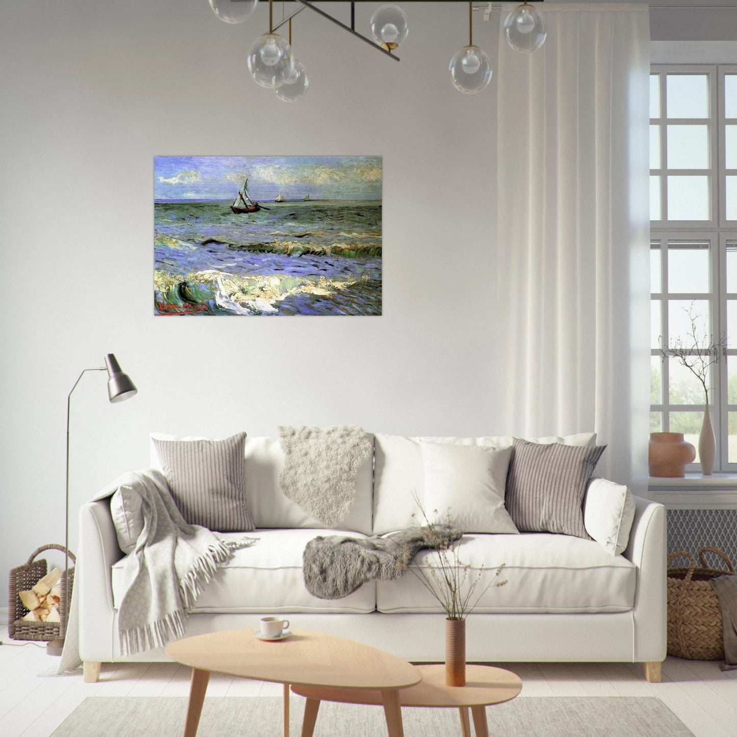 Seascape at Saintes-Maries - Vincent van Gogh Brushed Aluminum Print - 70x100 cm / 28x40 inches | Vincent van Gogh Aluminum Print | Vincent van Gogh Prints