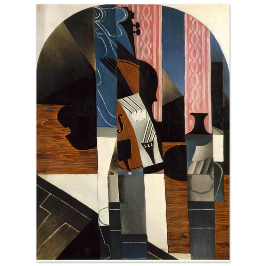 Juan Gris - VIOLIN AND INK BOTTLE ON A TABLE 1913  75x100 cm / 30x40inches Fine Art Poster