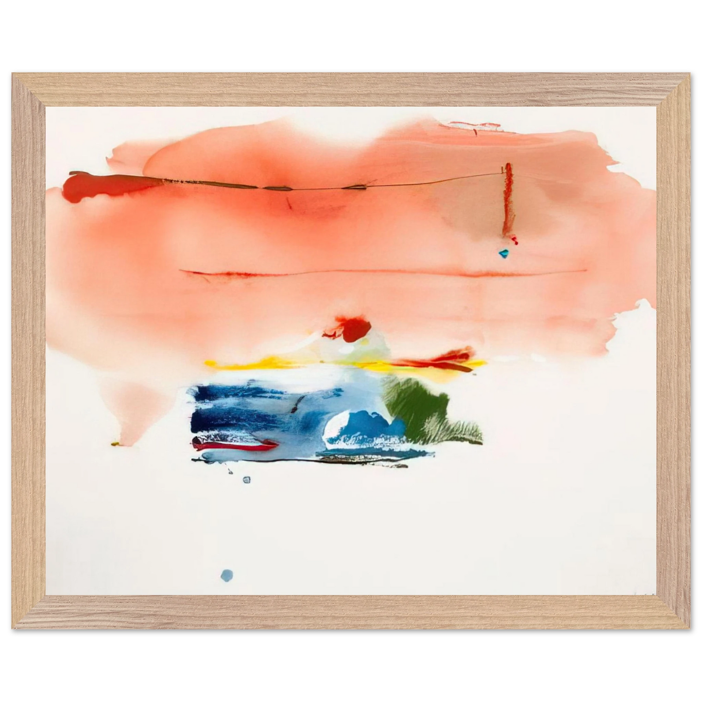 Helen Frankenthaler - Santa Fe II - 1986 Wall art - A2 (42 x 59.4  cm) - Premium Wooden Framed Poster With Fine Art Paper-canvas - Wood frame