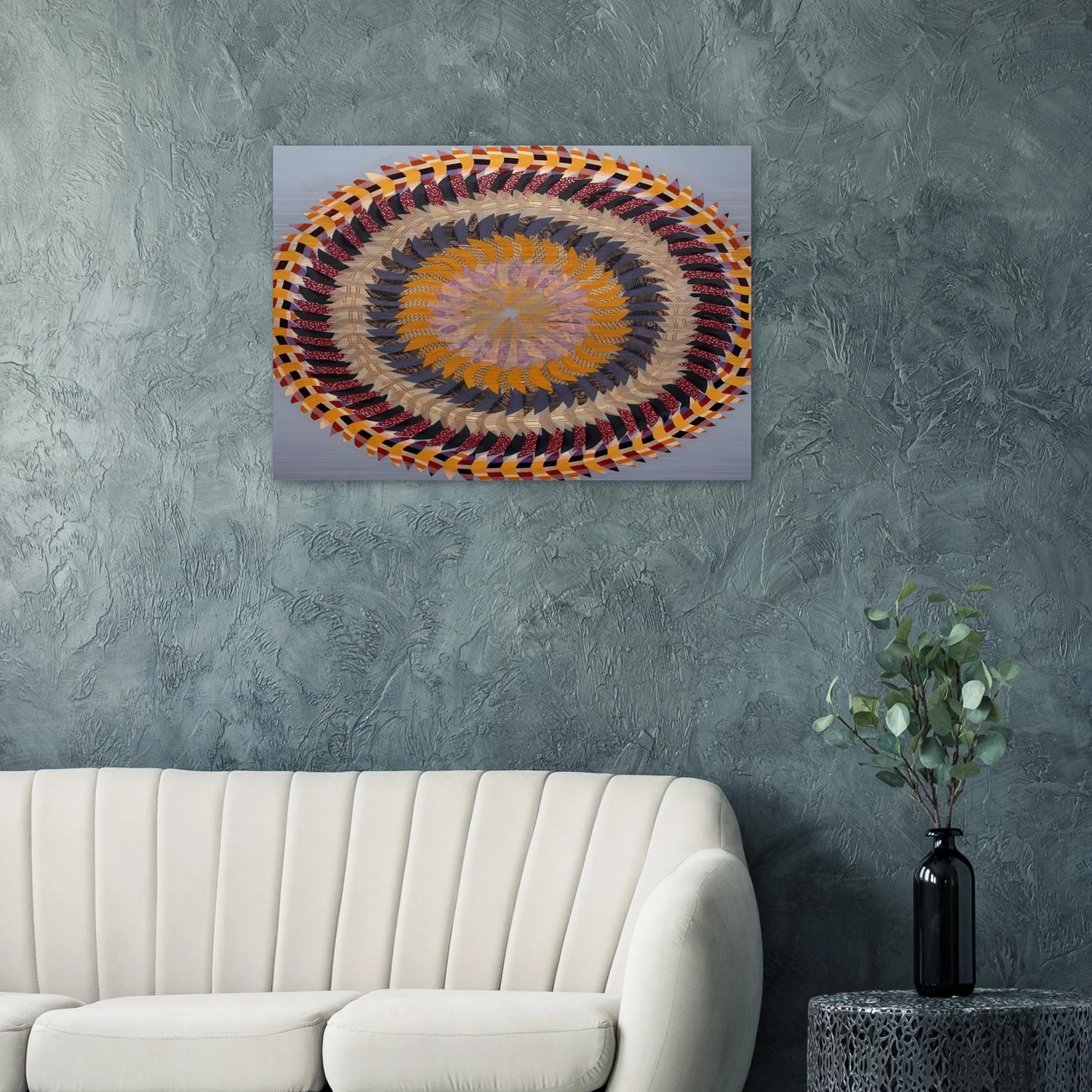 Golden Pinwheel - 1979 - Miriam Schapiro Brushed Aluminum Print - 70x100 cm / 28x40 inches | Miriam Schapiro Aluminum Print | Miriam Schapiro Prints